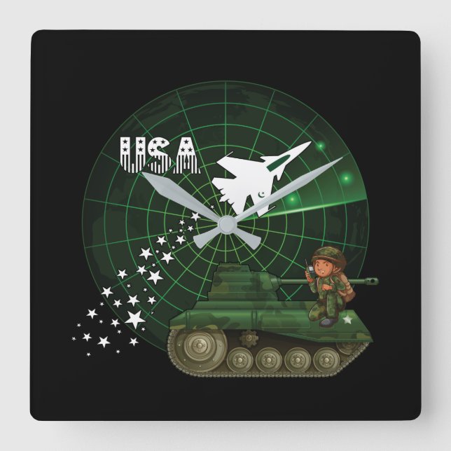 Carrée Horloge radar de l'armée de l'air et de l'armée am (Recto)