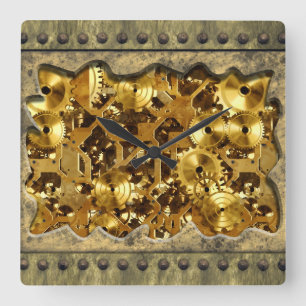 Carrée Horloge Radical Steampunk 10