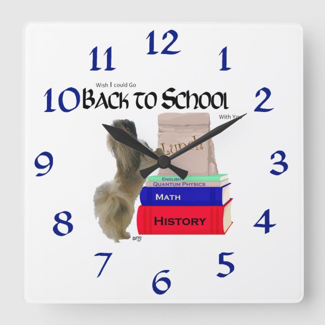 Carrée Horloge Retour à l'école Pékinois (Recto)