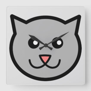 Carrée Horloge ronde Sassy Chat