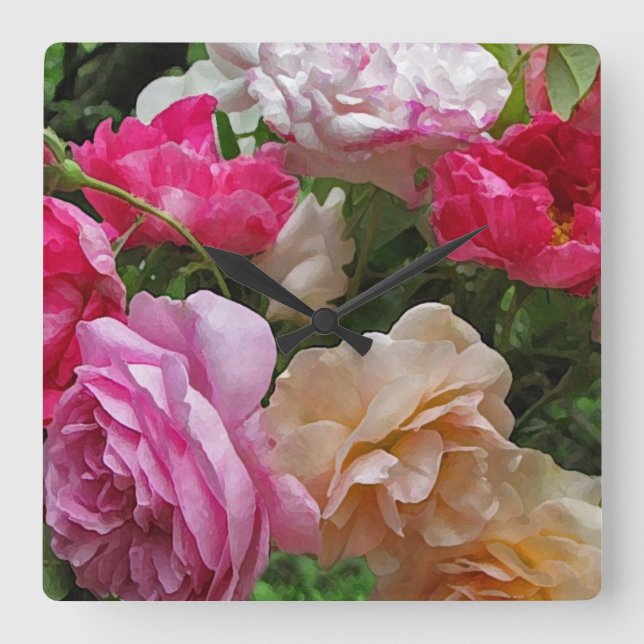 Carrée Horloge Rose ancienne (Recto)