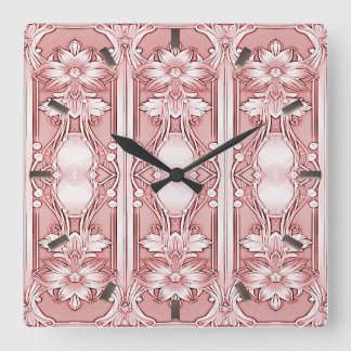 Carrée Horloge rose florale