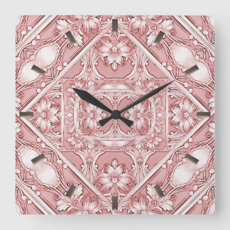 Carrée Horloge rose florale