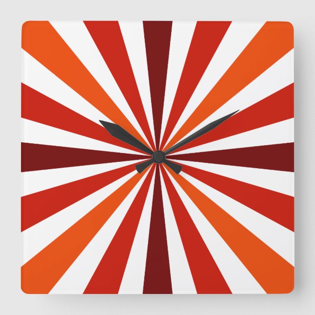 Carrée Horloge rouge/orange moderne (Recto)
