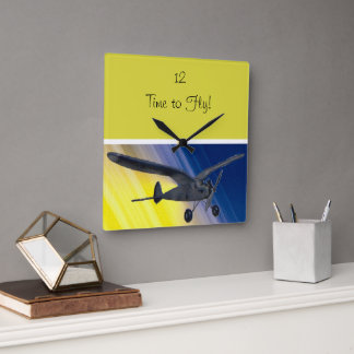 Carrée Horloge - spectre - avion modèle