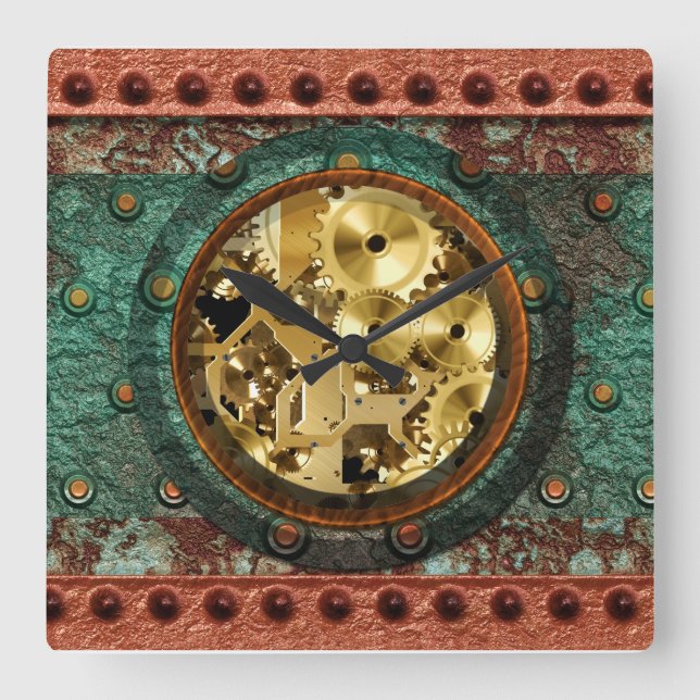 Carrée Horloge Steampunk 1B (Recto)