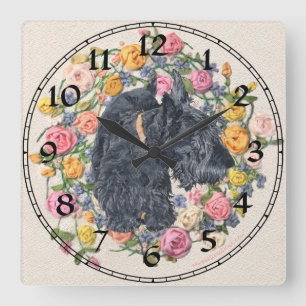 Carrée Horloge Terrier Écossais