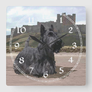 Carrée Horloge Terrier Écossais