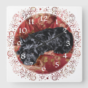 Carrée Horloge Terrier Écossais