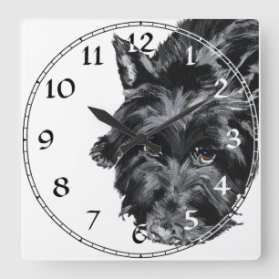 Carrée Horloge Terrier Écossais