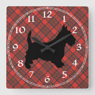Carrée Horloge Terrier Écossais