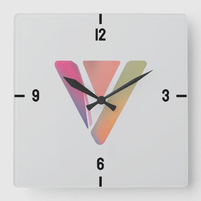 Carrée Horloge triangulaire moderne (Recto)