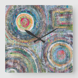 Carrée Horloge turquoise