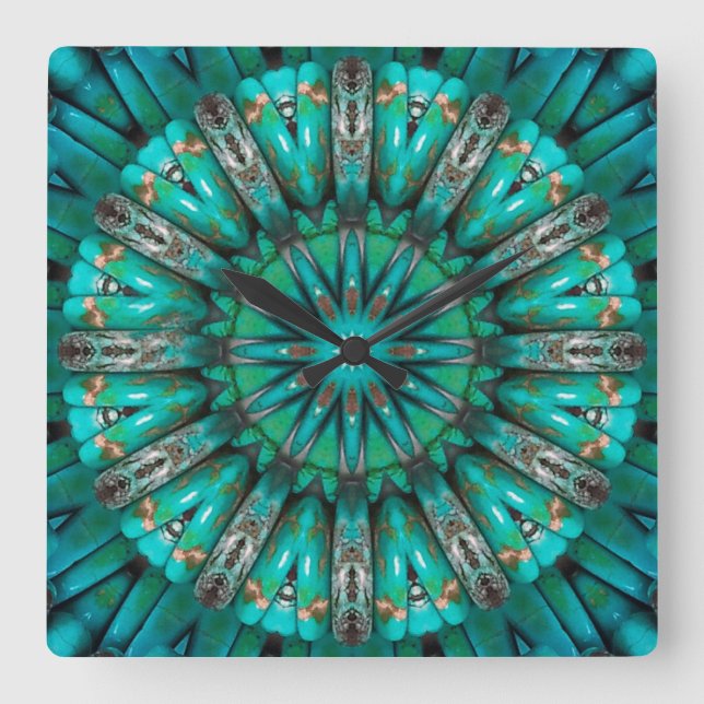 Carrée Horloge Turquoise Art 1 (Recto)