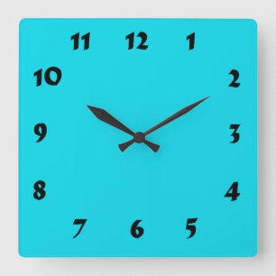 Carrée Horloge Turquoise lumineuse numérique modifiable