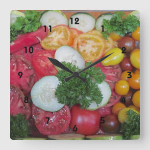 Carrée Horloge Veggie de cuisine