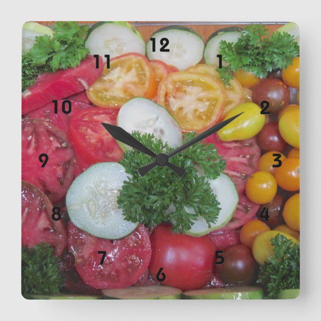 Carrée Horloge Veggie de cuisine (Recto)