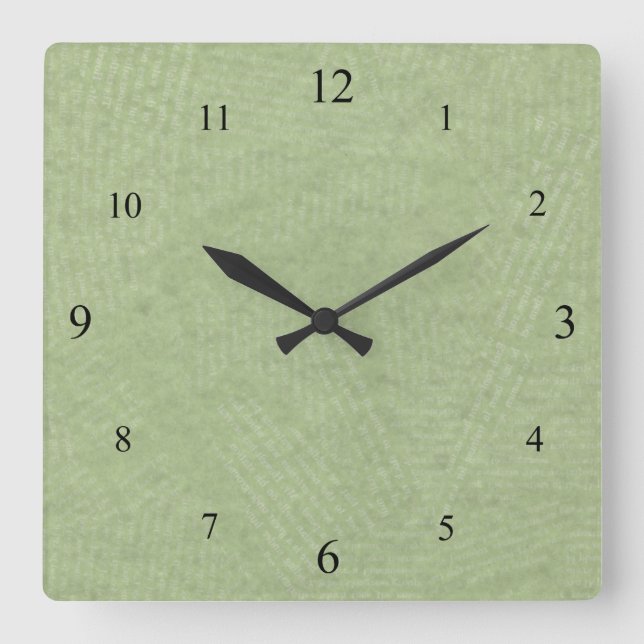 Carrée Horloge verte douce (Recto)