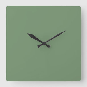 Carrée Horloge verte Pastel Sage