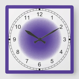 Carrée Horloge - Vignette violette avec cadre