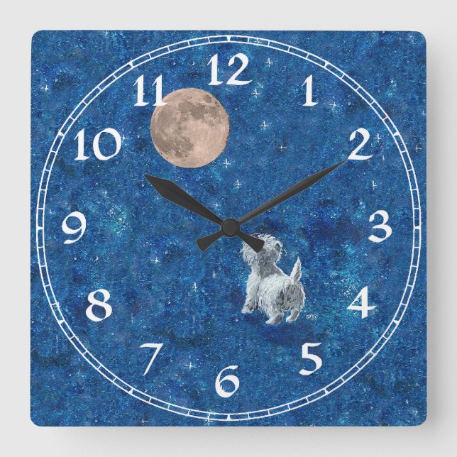 Carrée Horloge West Highland White Terrier (Recto)