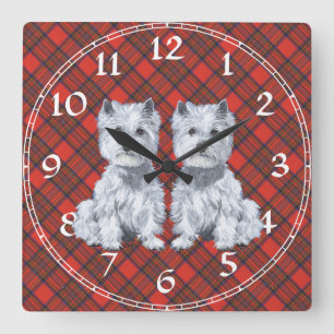 Carrée Horloge West Highland White Terrier