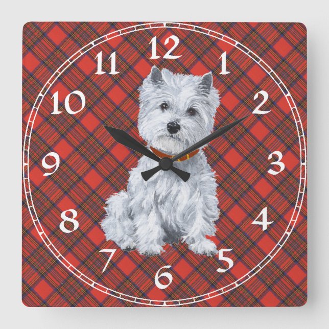 Carrée Horloge West Highland White Terrier (Recto)