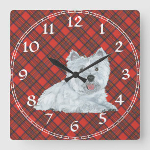Carrée Horloge West Highland White Terrier