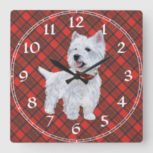 Carrée Horloge West Highland White Terrier