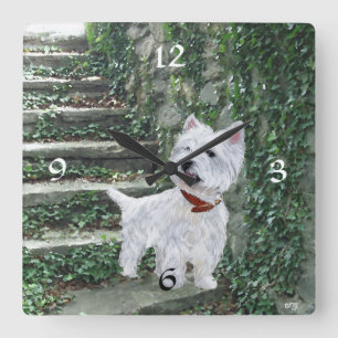 Carrée Horloge West Highland White Terrier
