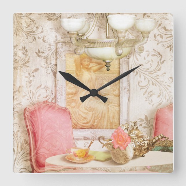 Carrée Hotel Paris vers 1900 horloge shabby chic (Recto)