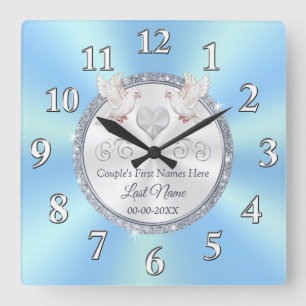 Carrée Idées Cadeau Mariage personnalisé Horloge Mariage 