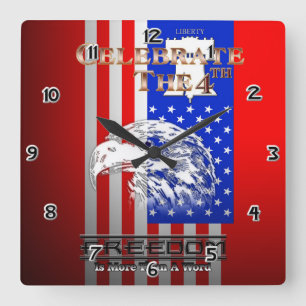 Carrée La Liberté Est Plus Qu'Un Mot Une Horloge Mur Libe