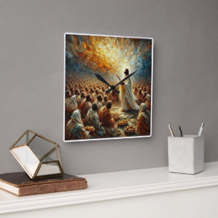 Carrée Le miracle des pains et des poissons - Horloge