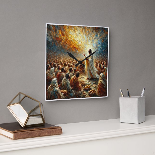 Carrée Le miracle des pains et des poissons - Horloge (Bureau)