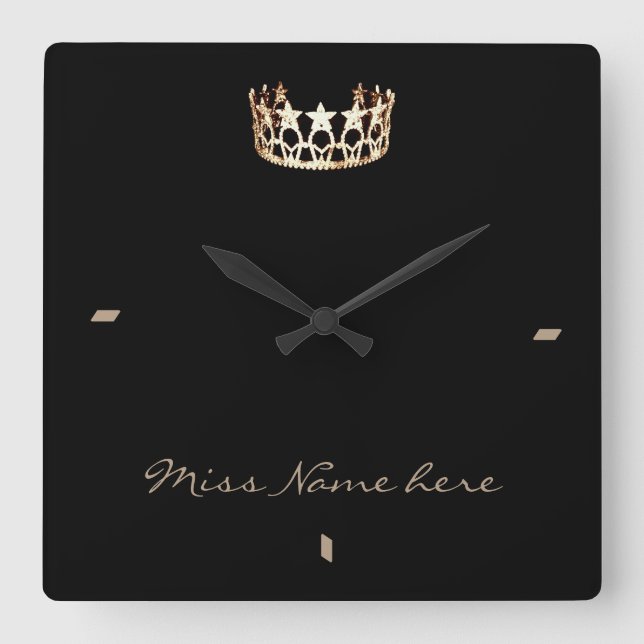 Carrée Miss America style Gold Crown Horloge (Recto)