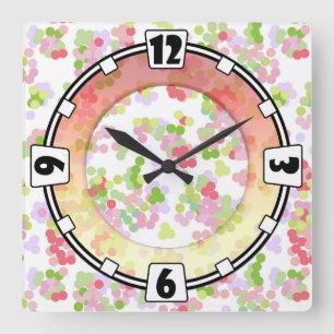 Carrée Moderne, élégant, abstrait, décoratif, horloge