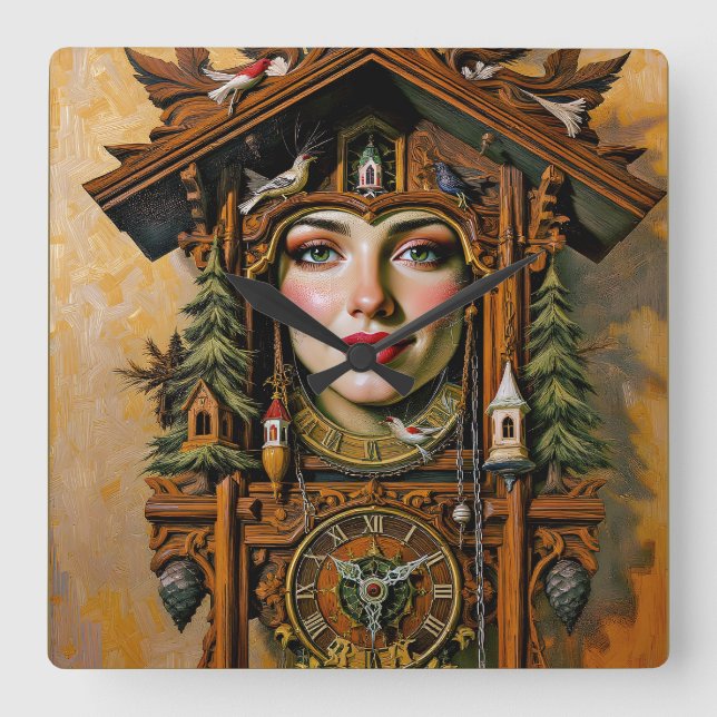Carrée « Muse intemporelle » – Portrait d'une horloge à c (Recto)