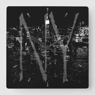 Carrée New York Horloge Cadeaux Décor NY Horloge Mur