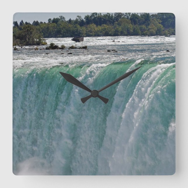 Carrée Niagara Falls Horseshoe Falls Nature Photo Horloge (Recto)