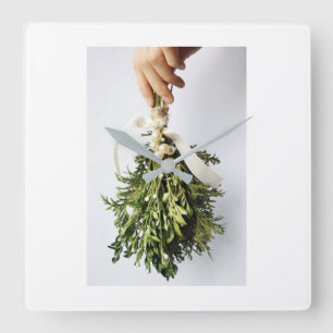 CARRÉE "NOËL MISTLETOE" HORLOGE DE NOËL