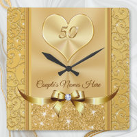Noms de couple sur la magnifique horloge du 50e an