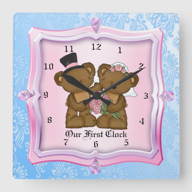 Carrée Notre première horloge Mariage (Recto)