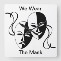 "Nous portons le masque" Poem Mur Horloge