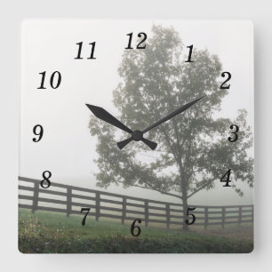 Carrée Ozarks Country Fog Carré Mur Horloge