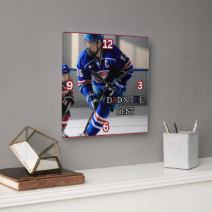 Carrée Papa est la meilleure horloge du mur de hockey Car