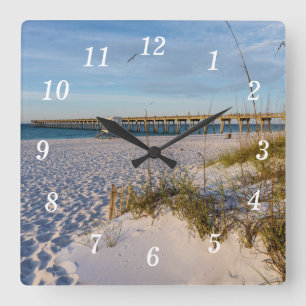 Carrée Pensacola Dunes de sable Quai Matin Horloge Mur