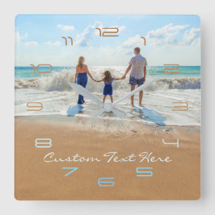 Carrée Personnalisation de votre horloge photo et texte