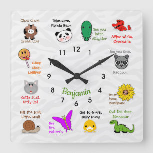 Carrée Plus Tard, Horloge Mur Alligator Ryme