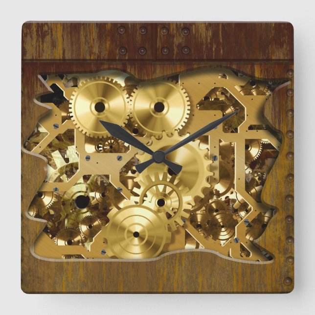 Carrée Radical Steampunk 3 horloge (Recto)